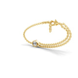 14K Rose Gold Round Cut Lab Grown Diamond Solitaire Chain Bracelet 0.50Ct