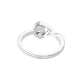 Bypass Half Bezel Solitaire Ring 14K Fine Gold Lab Grown Diamond 0.76Ct
