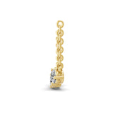 0.63 Ct Lab Grown Round Diamond Yellow Gold Charm Pendant
