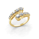 Lab Grown Diamond Promise Wrap Ring 1.26Ct 14K Fine Gold