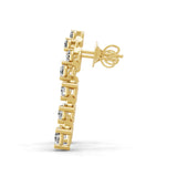 Lab Grown Diamond Long Graduation Earrings Round Cut in 14K Rose Gold 1.12ct
