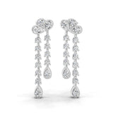 Round Brilliant Cut Lab Grown Diamond Dangle Earrings 0.97Ct 14K Fine Gold