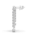 Round Brilliant Cut Lab Grown Diamond Dangle Earrings 0.97Ct 14K Fine Gold