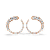 Graduated Lab Grown Diamond Open Circle Hoop Earrings 1.08Ct 14K Fine Gold