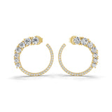 Graduated Lab Grown Diamond Open Circle Hoop Earrings 1.08Ct 14K Fine Gold