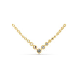 14K Fine Gold Lab Grown Diamond Graduated V Necklace 1.57Ct