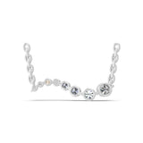 14K Fine Gold 1.06Ct Round Cut Irregular Design Lab Grown Diamond Necklace