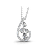 Round Pear Cut Lab Grown Diamond 3.39Ct 14K Fine Gold Pendant Necklace