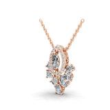 3.30Ct Leaf Cluster Pendant Necklace 14K Fine Gold Lab Grown Diamond