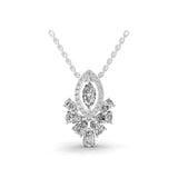 3.30Ct Leaf Cluster Pendant Necklace 14K Fine Gold Lab Grown Diamond