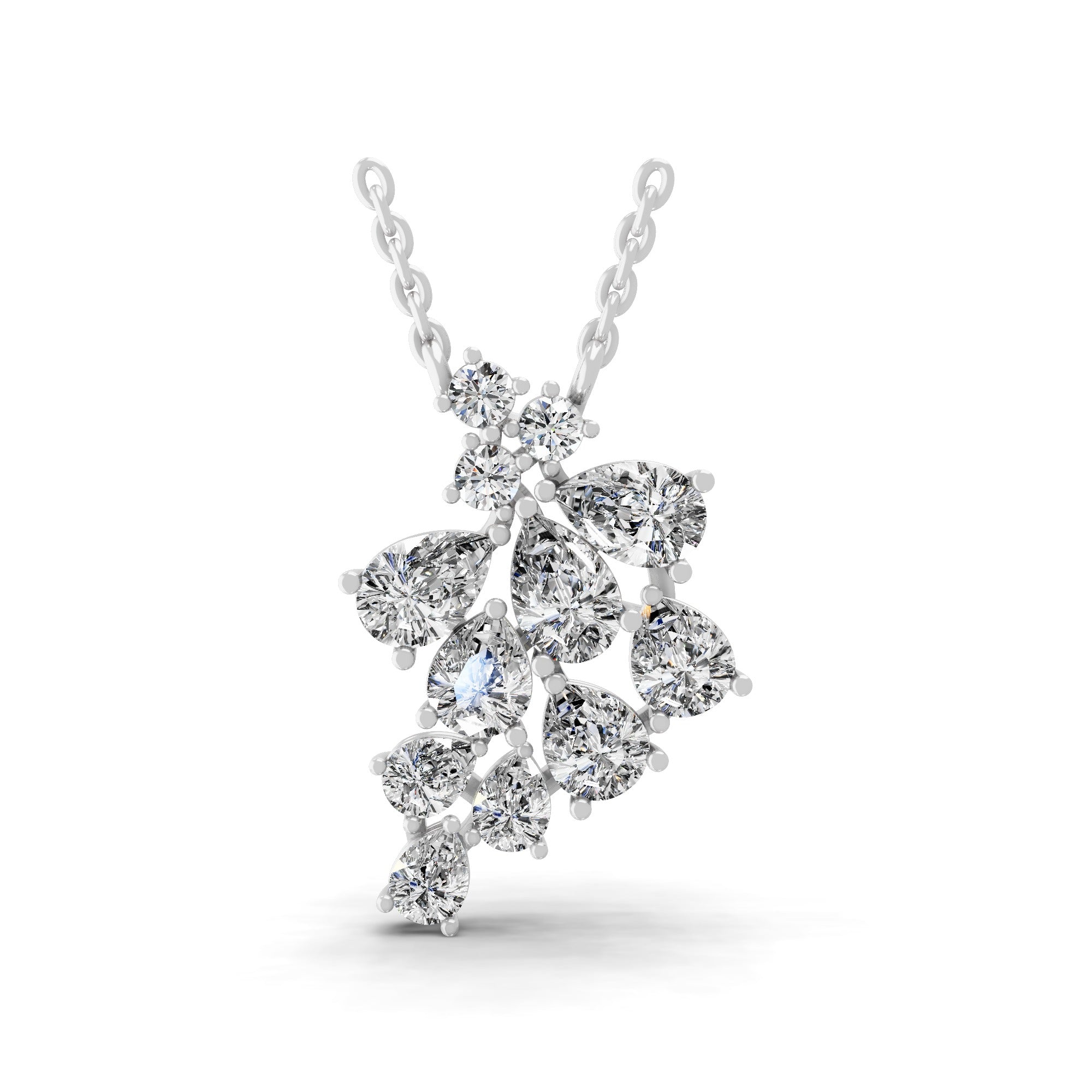 Celestara Cluster Pendant Necklace Lab Grown Diamond 3.15Ct 14K Fine Gold