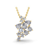 Celestara Cluster Pendant Necklace Lab Grown Diamond 3.15Ct 14K Fine Gold