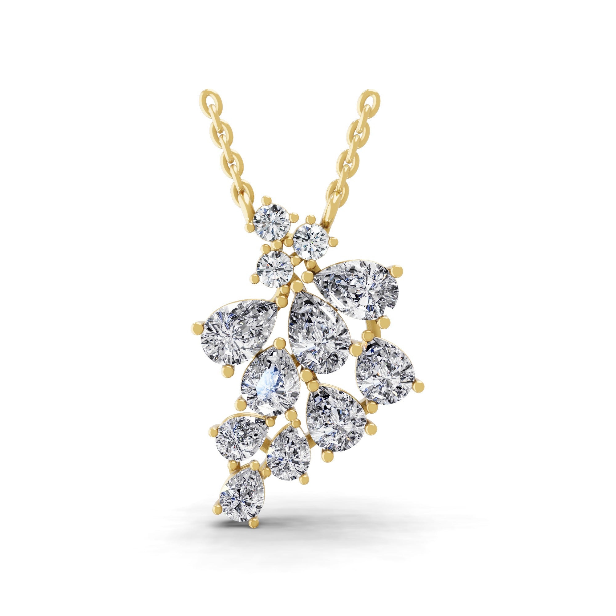 Celestara Cluster Pendant Necklace Lab Grown Diamond 3.15Ct 14K Fine Gold