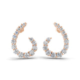 Matrix Hoop Earrings Lab Grown Diamond 3.73Ct 14K Fine Gold