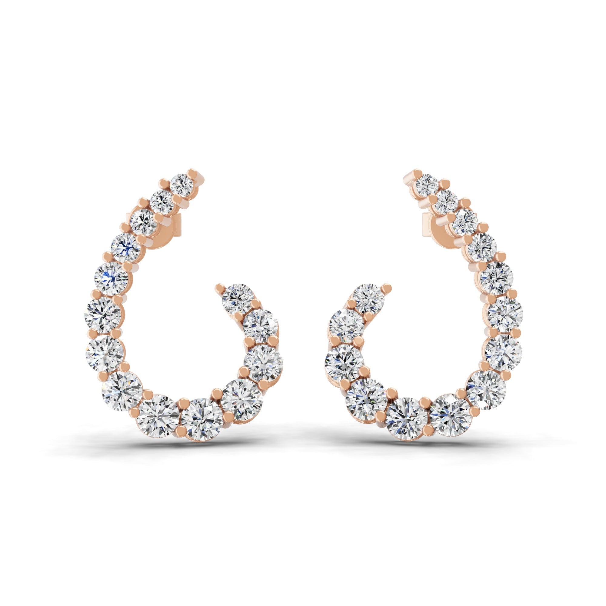 Matrix Hoop Earrings Lab Grown Diamond 3.73Ct 14K Fine Gold