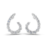 Matrix Hoop Earrings Lab Grown Diamond 3.73Ct 14K Fine Gold
