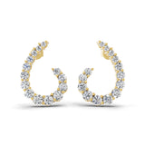 Matrix Hoop Earrings Lab Grown Diamond 3.73Ct 14K Fine Gold