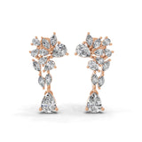 Radiant Fine Gold 1.65Ct Pear Marquise Cut Dangle Earrings Lab Grown Diamond