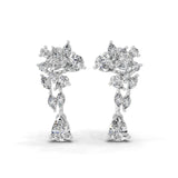 Radiant Fine Gold 1.65Ct Pear Marquise Cut Dangle Earrings Lab Grown Diamond