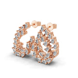 Pear Cut Prong Set Lab Grown Diamond 2.31Ct Hoop Earrings 14K Fine Gold