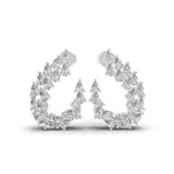 Pear Cut Prong Set Lab Grown Diamond 2.31Ct Hoop Earrings 14K Fine Gold