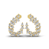 Pear Cut Prong Set Lab Grown Diamond 2.31Ct Hoop Earrings 14K Fine Gold