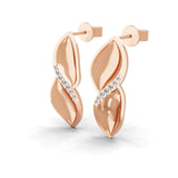 0.08Ct Lab Grown Diamonds 14K Fine Gold Round Cut Dangle Earrings