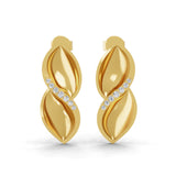 0.08Ct Lab Grown Diamonds 14K Fine Gold Round Cut Dangle Earrings