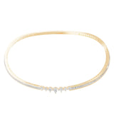 Multi Shape Lab Grown Diamond 4.17Ct 14K Fine Gold Choker Necklace