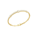 14K Fine Gold Round Cut Lab Grown Diamond Bracelet 13.20Ct