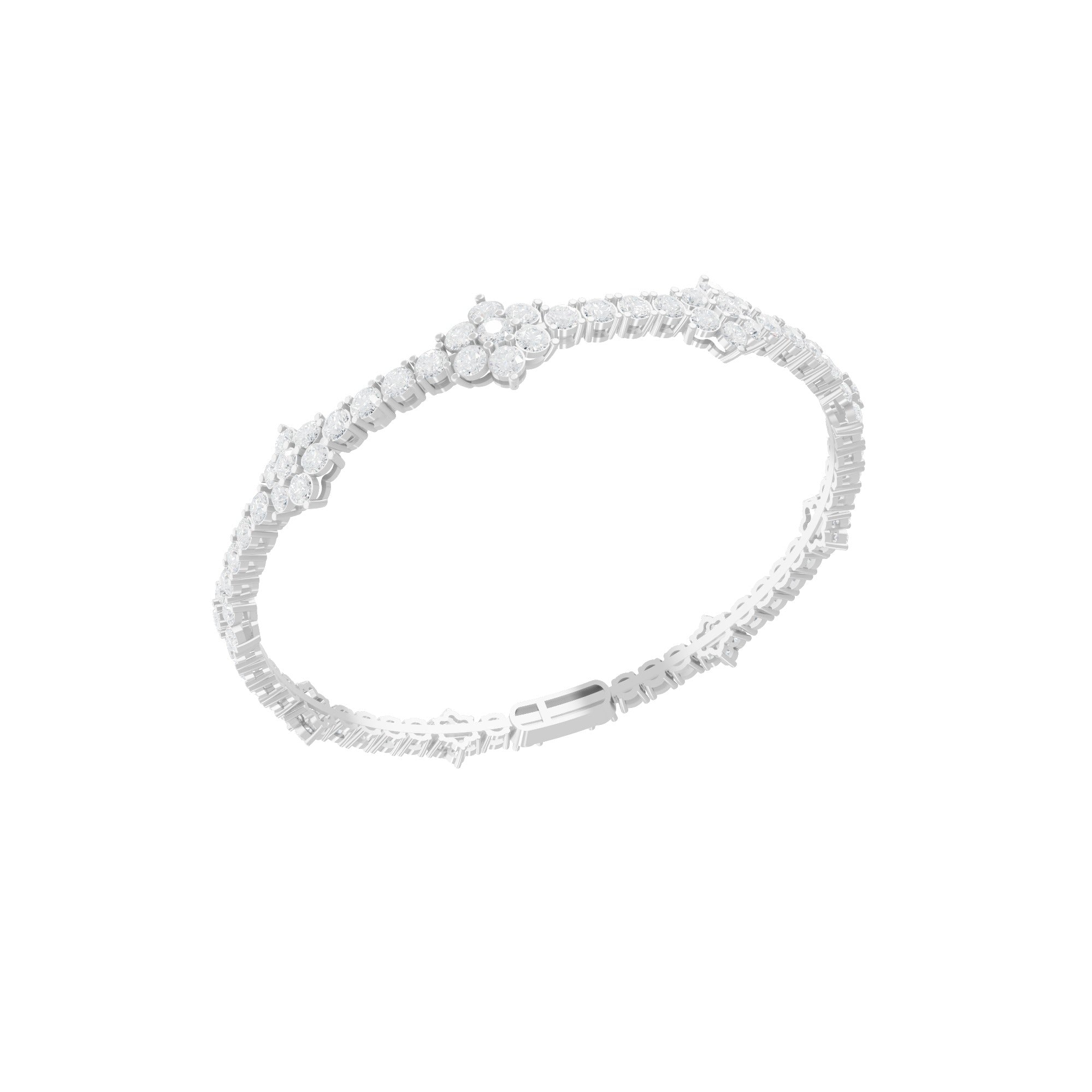 Lab Grown Diamond Tennis Bracelet 6.41Ct 14K Fine Gold
