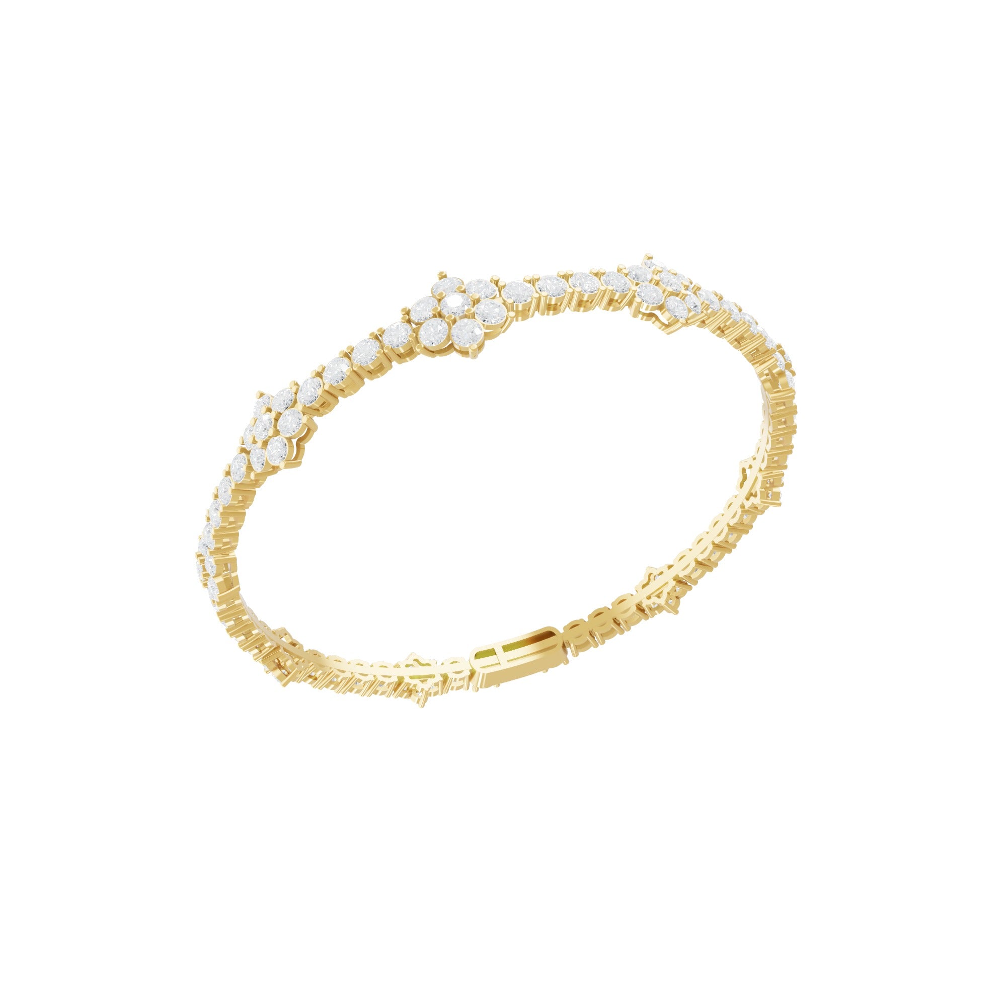 Lab Grown Diamond Tennis Bracelet 6.41Ct 14K Fine Gold