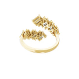 14k Fine Gold Lab Grown Diamond 2.01Ct Bypass Promise Cuff Ring