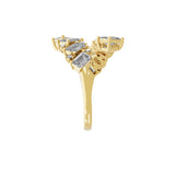 14k Fine Gold Lab Grown Diamond 2.01Ct Bypass Promise Cuff Ring