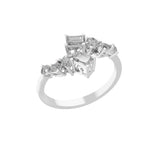 Baguette and Pear Cut Lab Grown Diamond 0.67Ct Ring 14K Fine Gold