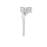 Baguette and Pear Cut Lab Grown Diamond 0.67Ct Ring 14K Fine Gold