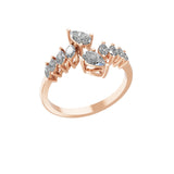 Lab Grown Diamond 0.95Ct Marquise and Pear Cut 14K Fine Gold Ring