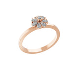 Pear Round Cut Lab Grown 0.41Ct Diamond Band ring 14K Fine Gold