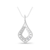 14K Fine Gold Teardrop Loop Pendant Necklace 1.38Ct Lab Grown Diamond