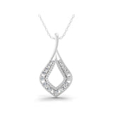14K Fine Gold Teardrop Loop Pendant Necklace 1.38Ct Lab Grown Diamond