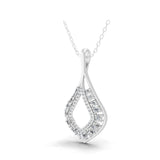 14K Fine Gold Teardrop Loop Pendant Necklace 1.38Ct Lab Grown Diamond