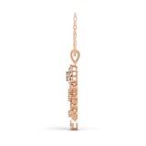 Floral Motifs Pendant Necklace 14K Fine Gold 0.77Ct Lab Grown Diamond