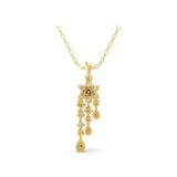 Floral Motifs Pendant Necklace 14K Fine Gold 0.77Ct Lab Grown Diamond