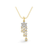 Floral Motifs Pendant Necklace 14K Fine Gold 0.77Ct Lab Grown Diamond