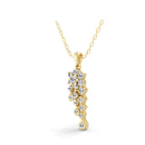 Floral Motifs Pendant Necklace 14K Fine Gold 0.77Ct Lab Grown Diamond