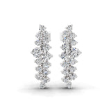 Asymmetric Lab Grown Diamond Earrings 0.87Ct 14K Fine Gold Round Cut
