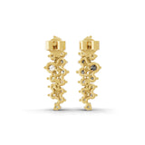 Asymmetric Lab Grown Diamond Earrings 0.87Ct 14K Fine Gold Round Cut