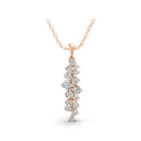 Lab Grown Diamond 0.89Ct Cascade Pendant Necklace 14K Fine Gold