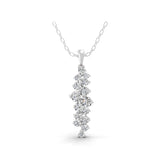 Lab Grown Diamond 0.89Ct Cascade Pendant Necklace 14K Fine Gold