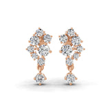 Lab Grown Trickling Drops Diamond Earrings 0.85Ct 14K Fine Gold